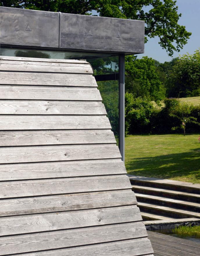 Thornhill Cottage House corner wood panels