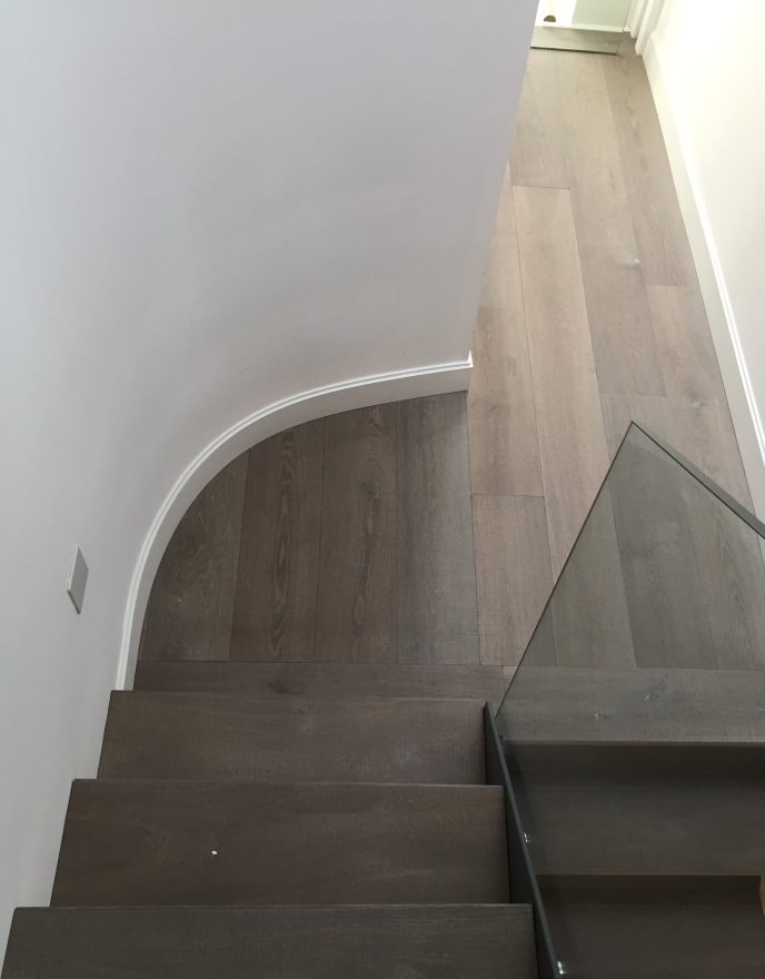 Stairs from top view with panel